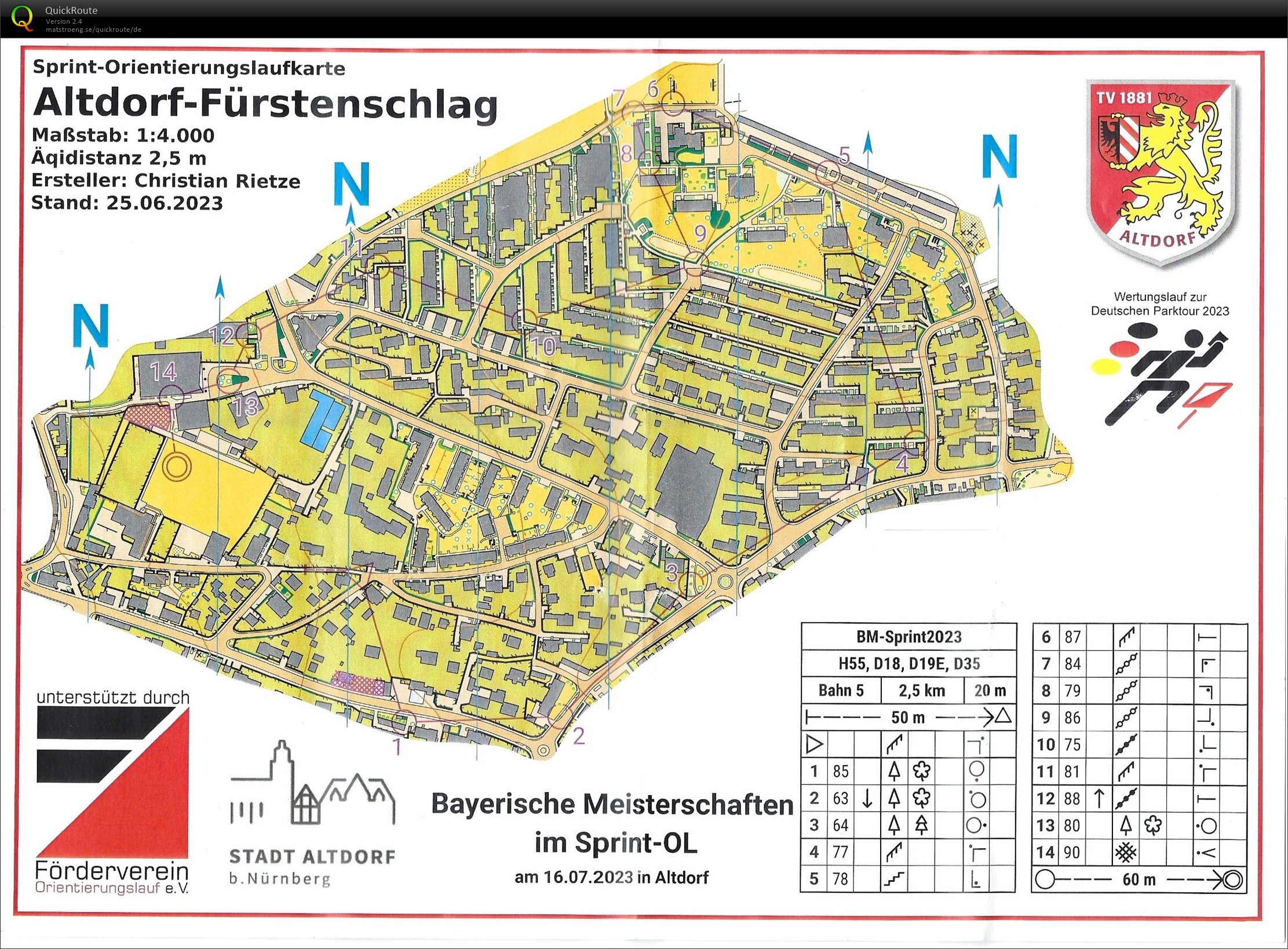 Bayerische Meisterschaft Sprint-OL 2023 (16/07/2023)