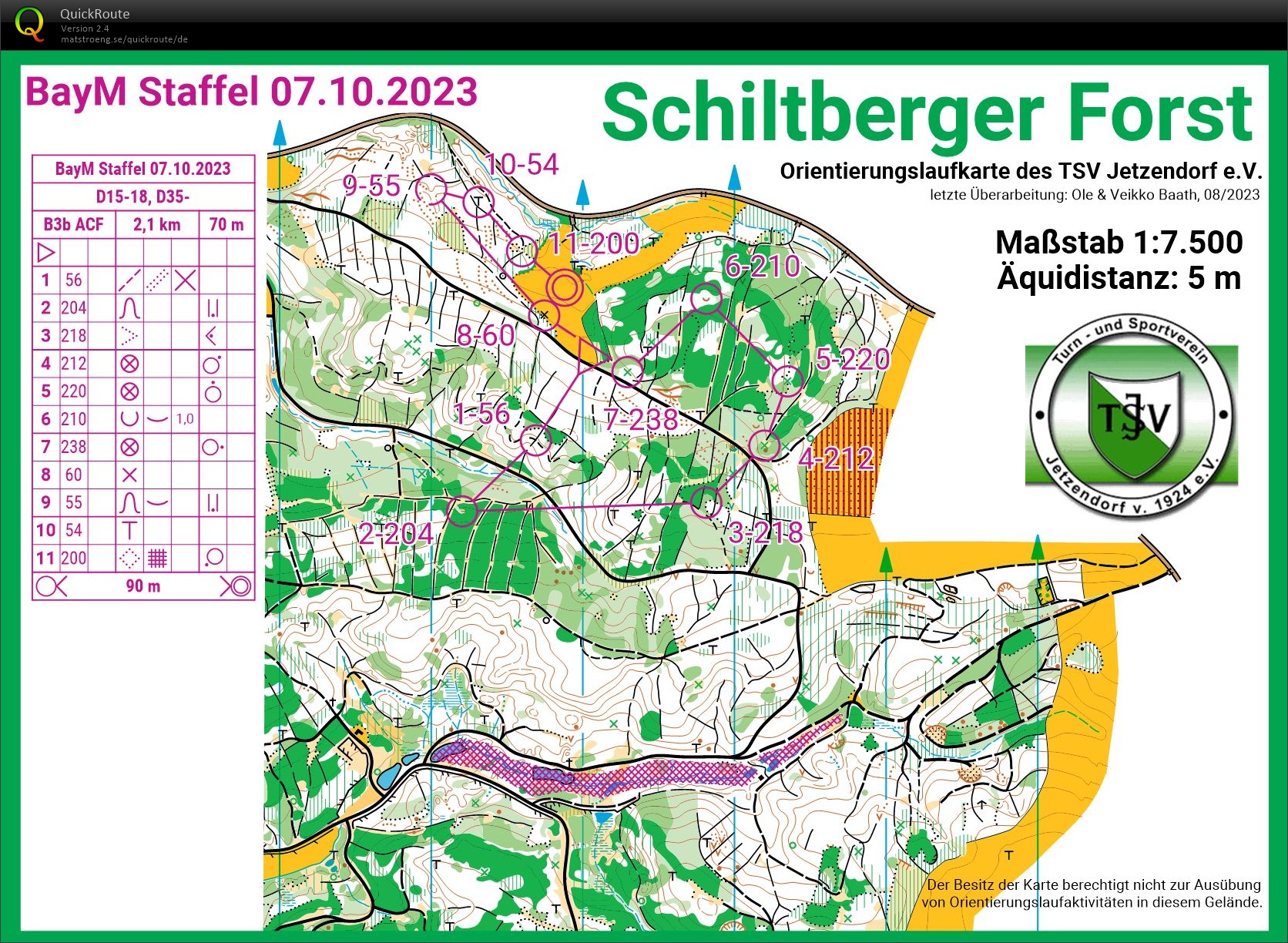 Bayerische Meisterschaft Staffel-OL 2023 - Lauf 2 / Leg 4 (07.10.2023)