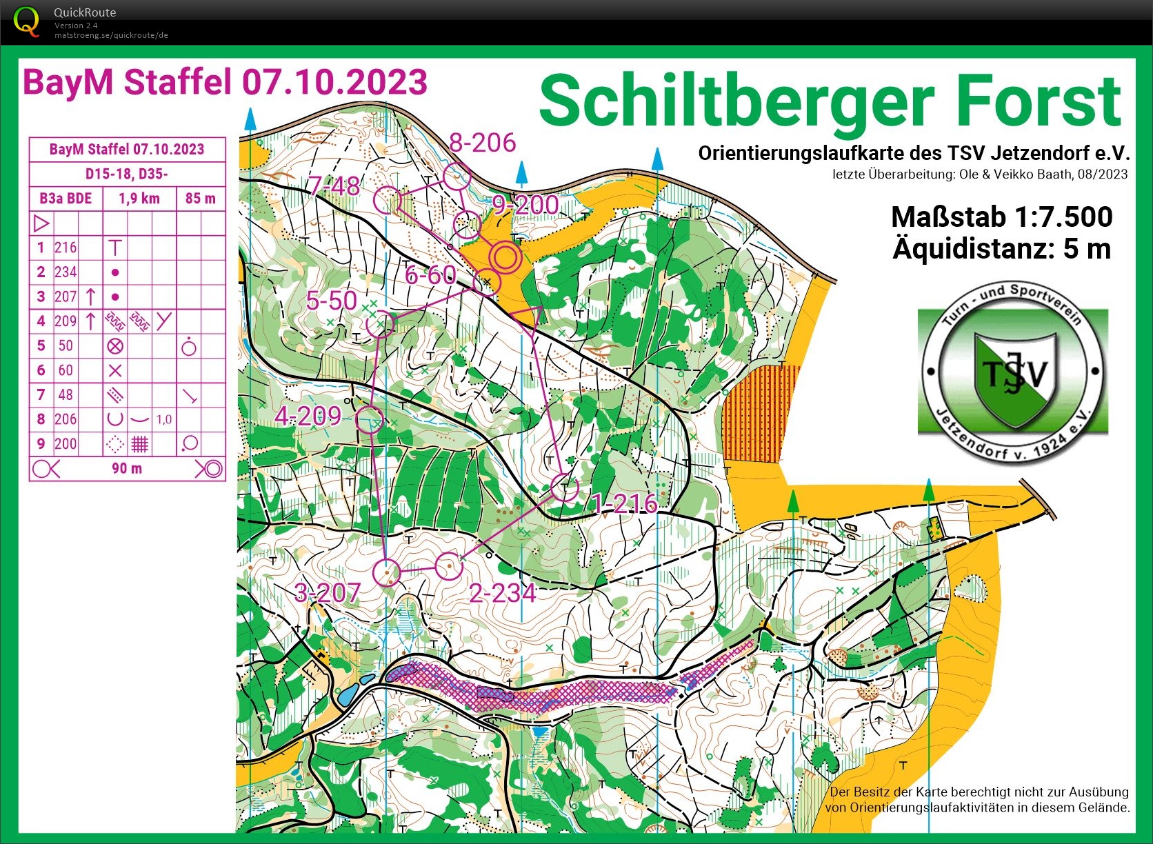 Bayerische Meisterschaft Staffel-OL 2023 Lauf 1 / Leg 1 (2023-10-07)