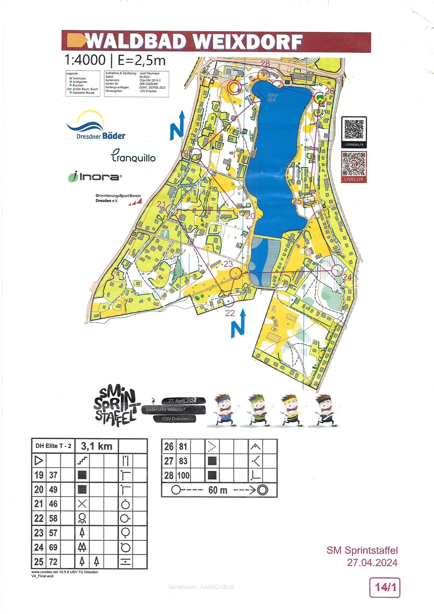 Sächsische Meisterschaft Sprint-Staffel - Karte 2 (27.04.2024)