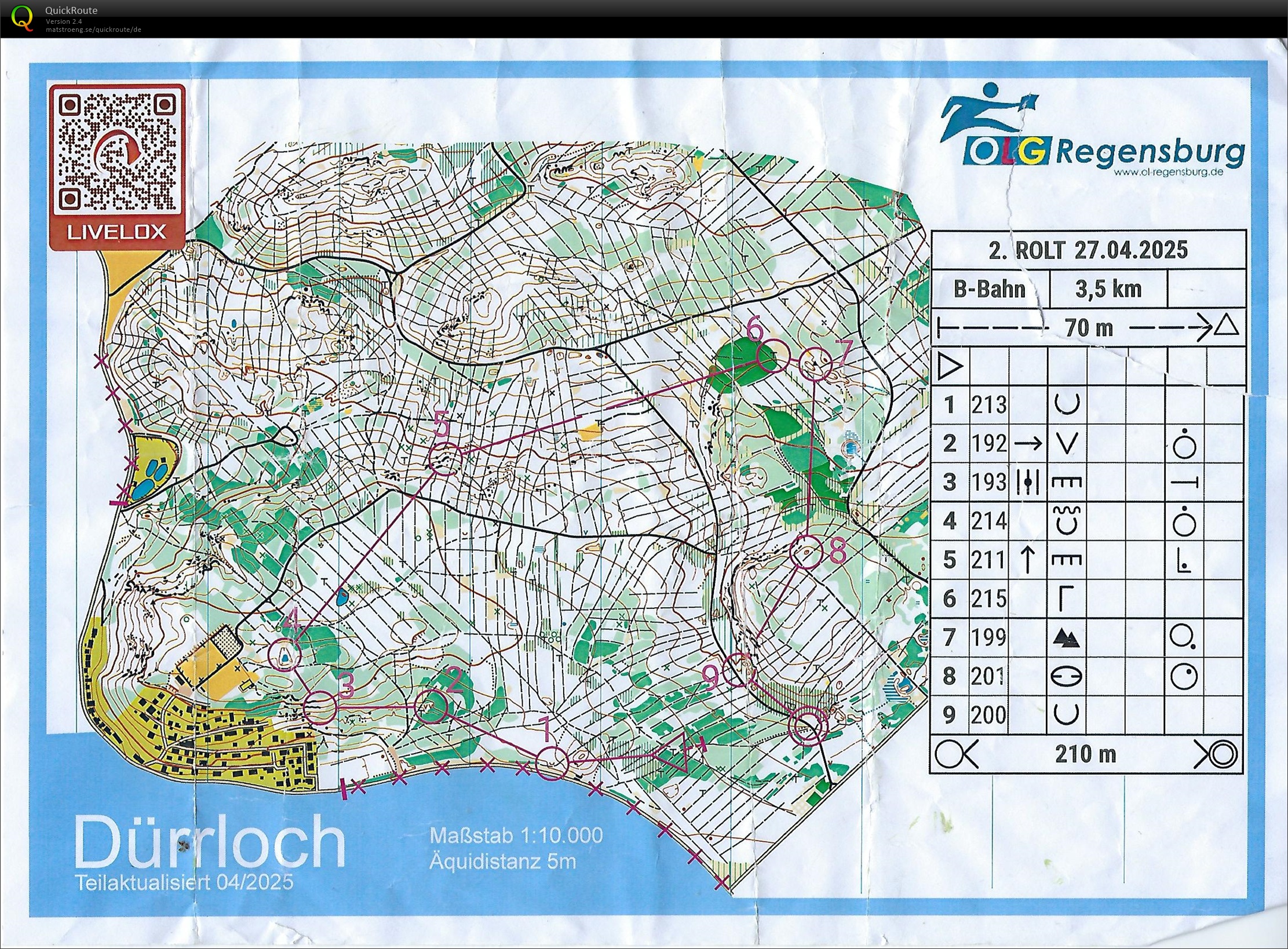 Regensburger OL-Tour 2025 Lauf 2 (27/04/2025)