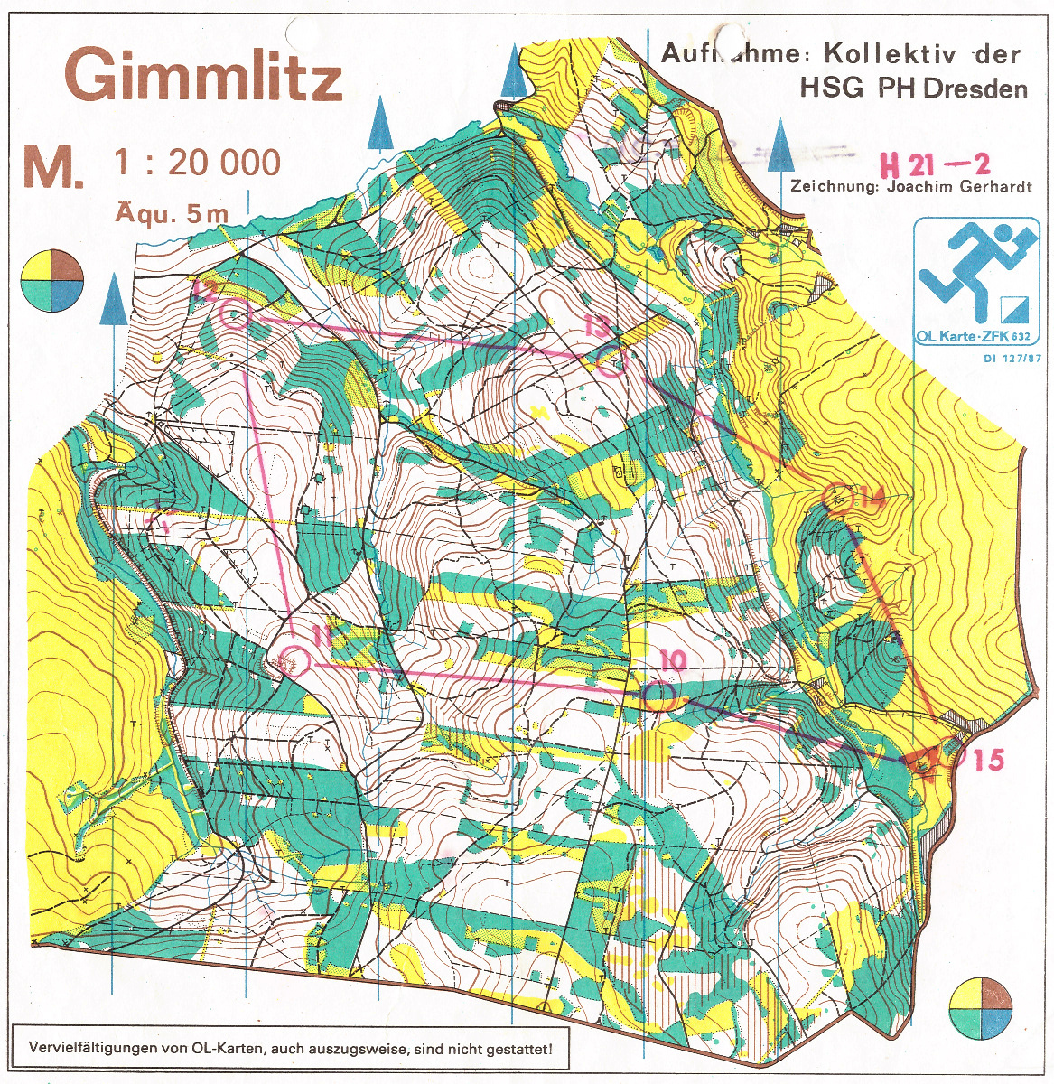 DDR Bestenermittlung 1988 Ski-OL - Karte 2 (28.02.1988)