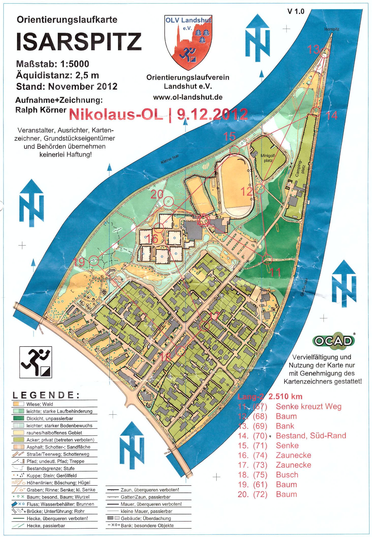 9. Landshuter Nikolaus-OL - Karte 2 (09-12-2012)