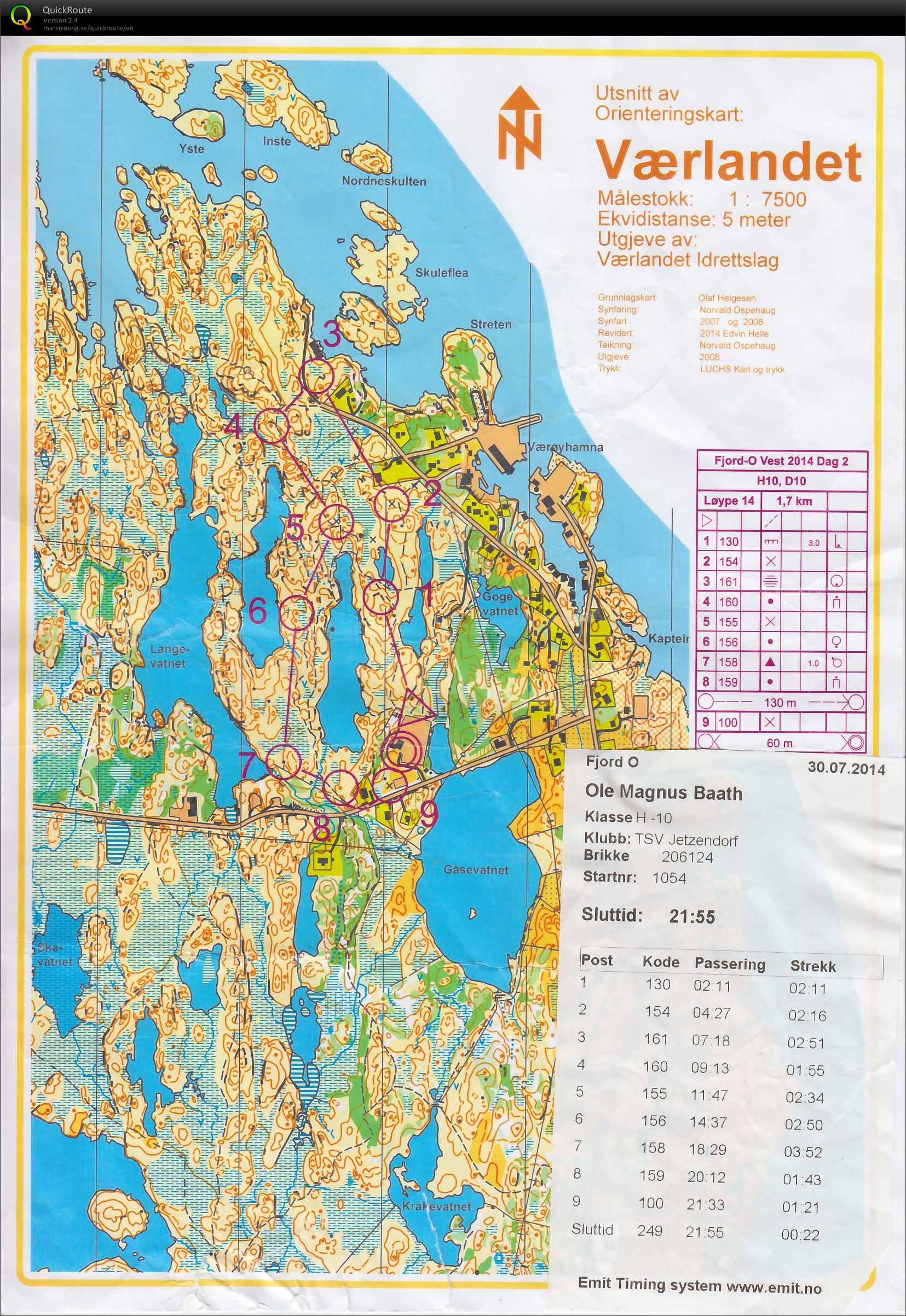 Fjord-O Vest 2014 Etappe 2 (2014-07-31)