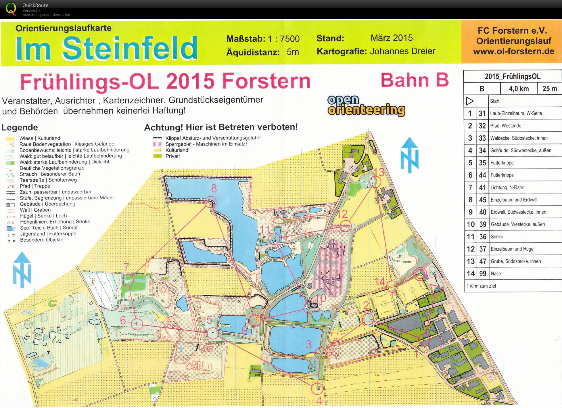 Frühlings-OL 2015 Forstern (29-03-2015)