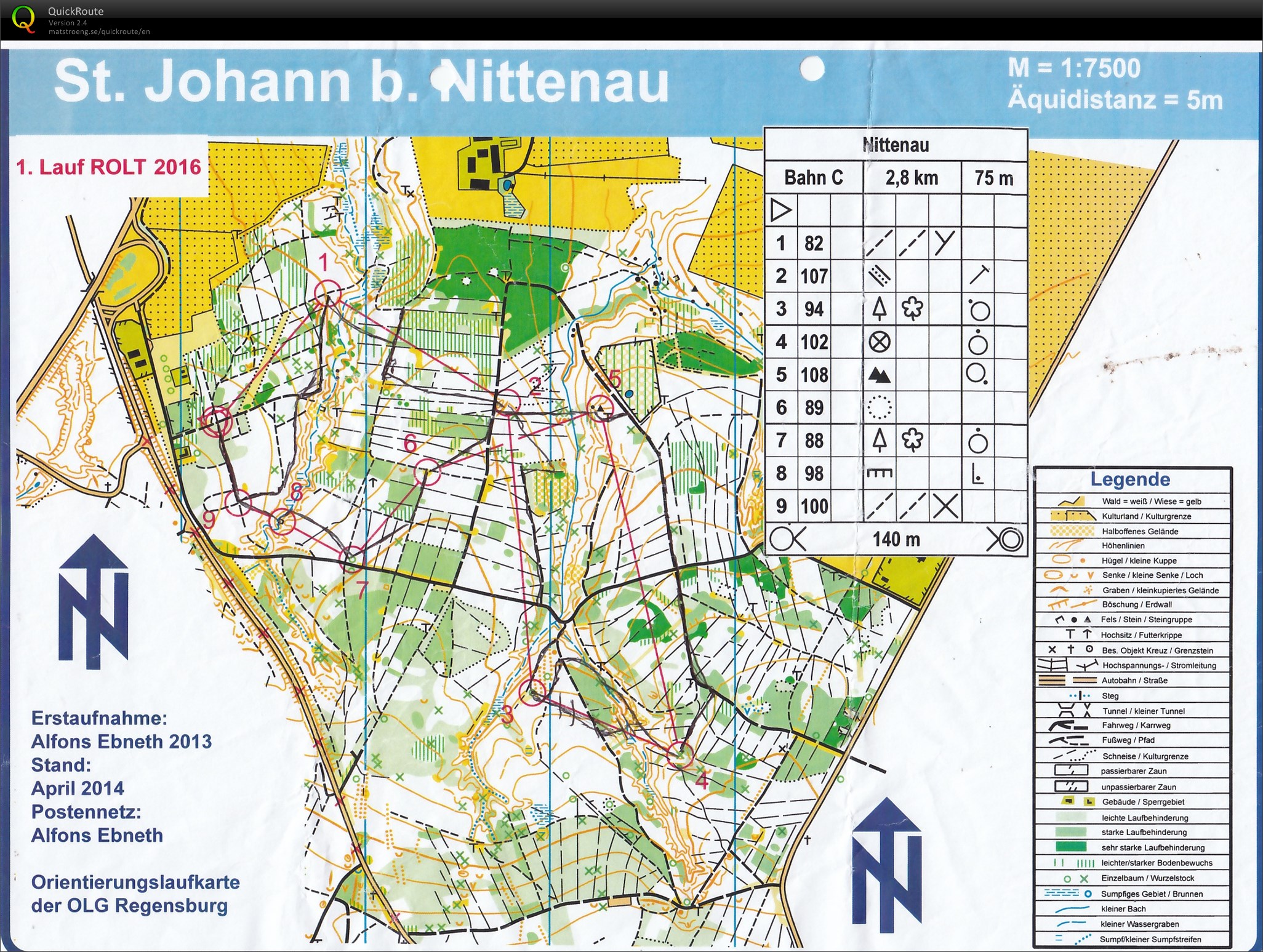 Regensburger OL-Tour 2016 Lauf 1 - Nittenau (16.04.2016)