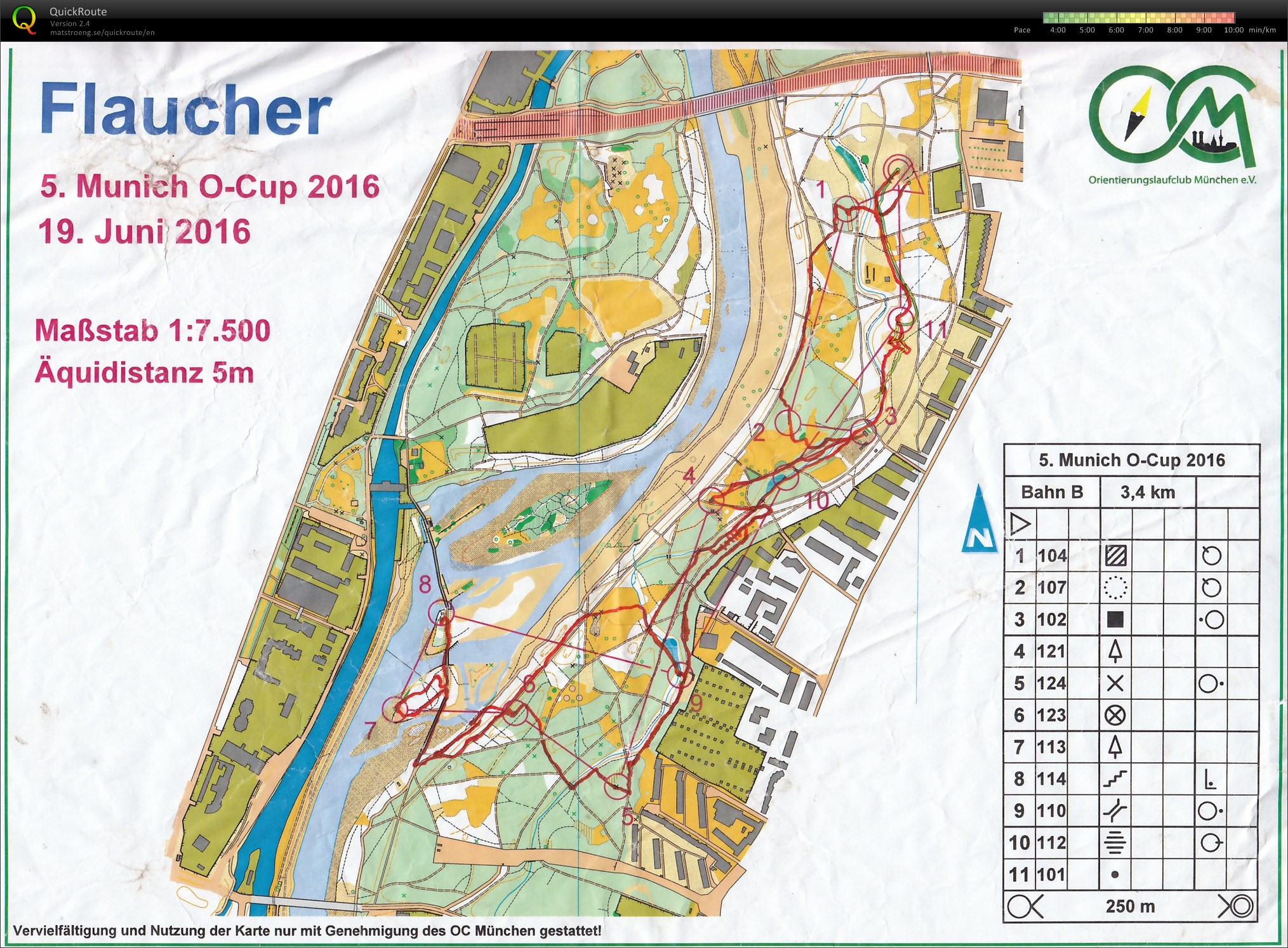 Munich O-Cup 2016 Lauf 5 - Flaucher (19/06/2016)