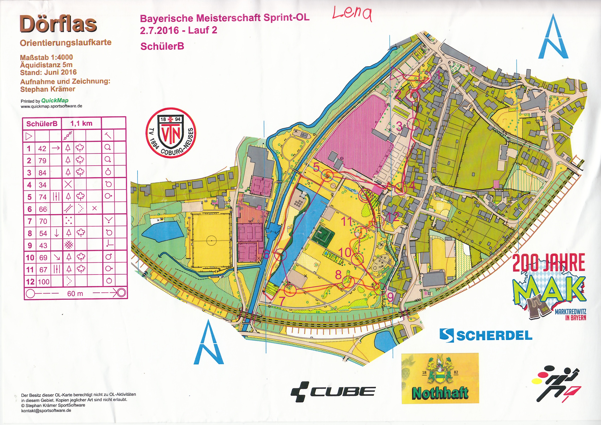 Bayerische Meisterschaften Sprint-OL 2016 - Marktredwitz - Lauf 2 (02/07/2016)