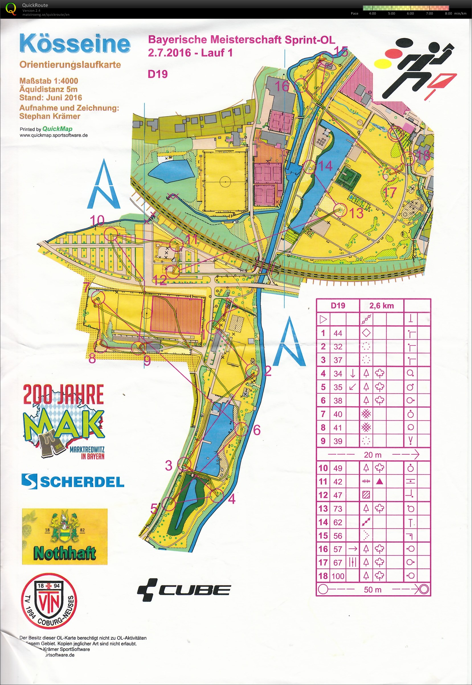 Bayerische Meisterschaften Sprint-OL 2016 - Marktredwitz - Lauf 1 (02-07-2016)