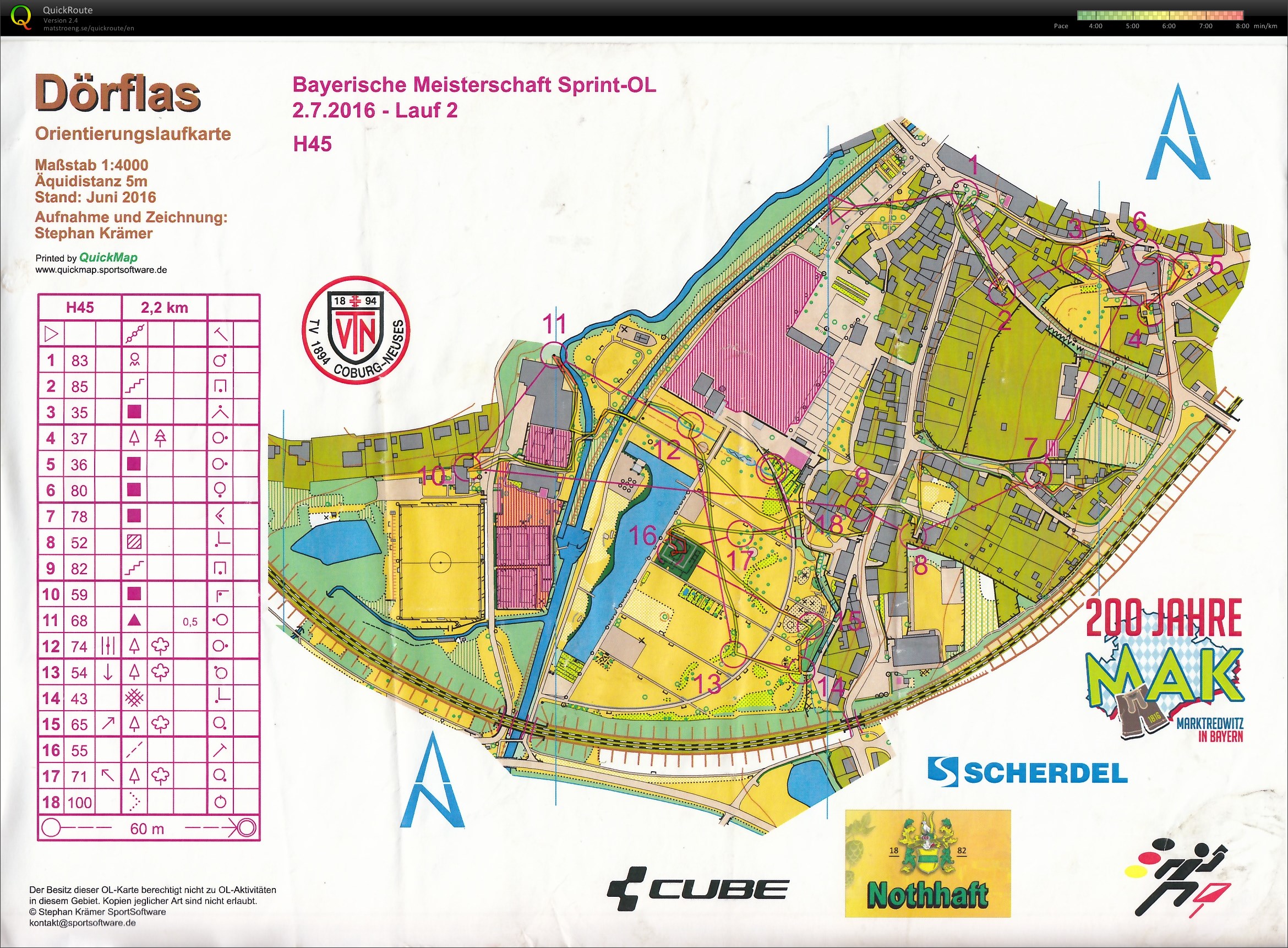 Bayerische Meisterschaften Sprint-OL 2016 - Marktredwitz - Lauf 2 (2016-07-02)