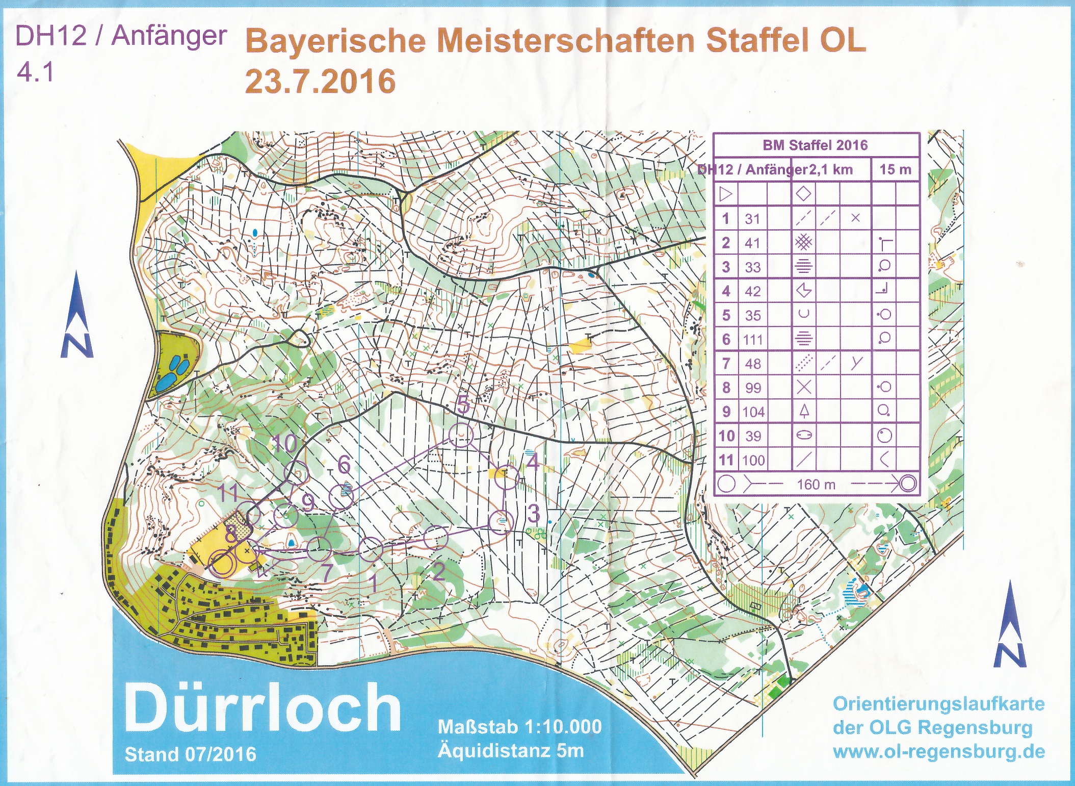 Bayer. Meisterschaften Staffel-OL 2016 (23/07/2016)