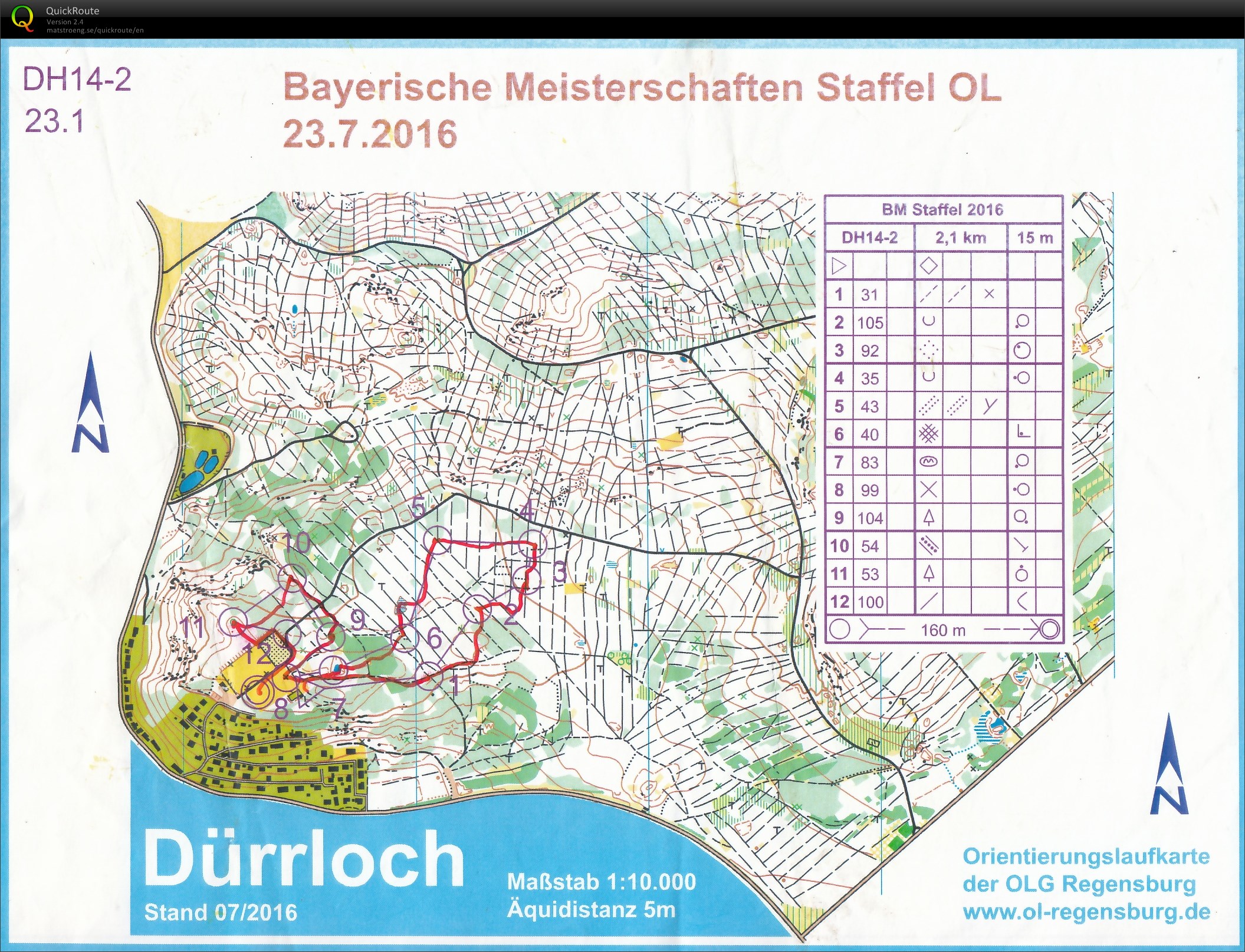 Bayer. Meisterschaften Staffel-OL 2016 Lauf 2 (23.07.2016)