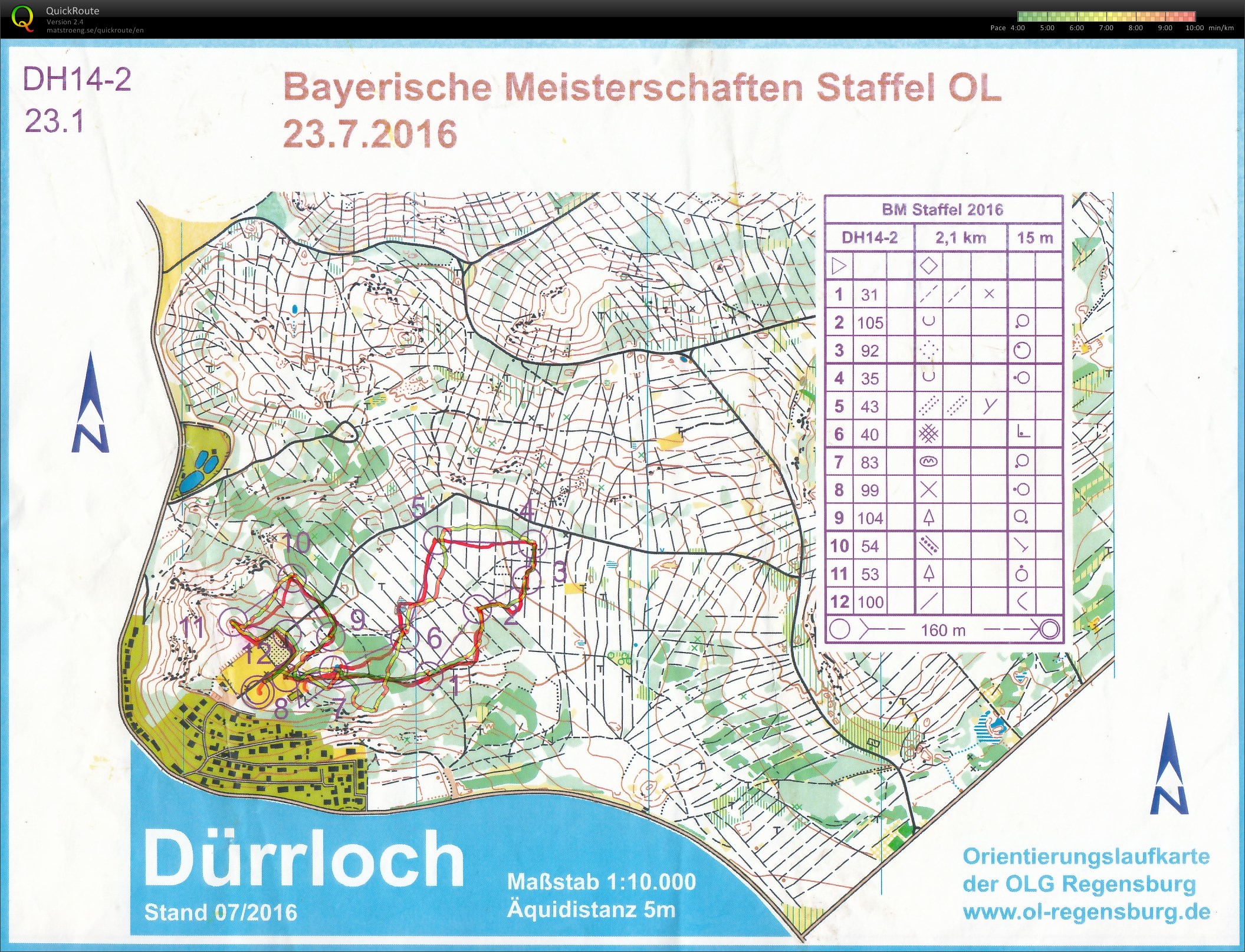 Bayer. Meisterschaften Staffel-OL 2016 Lauf 2 (23/07/2016)