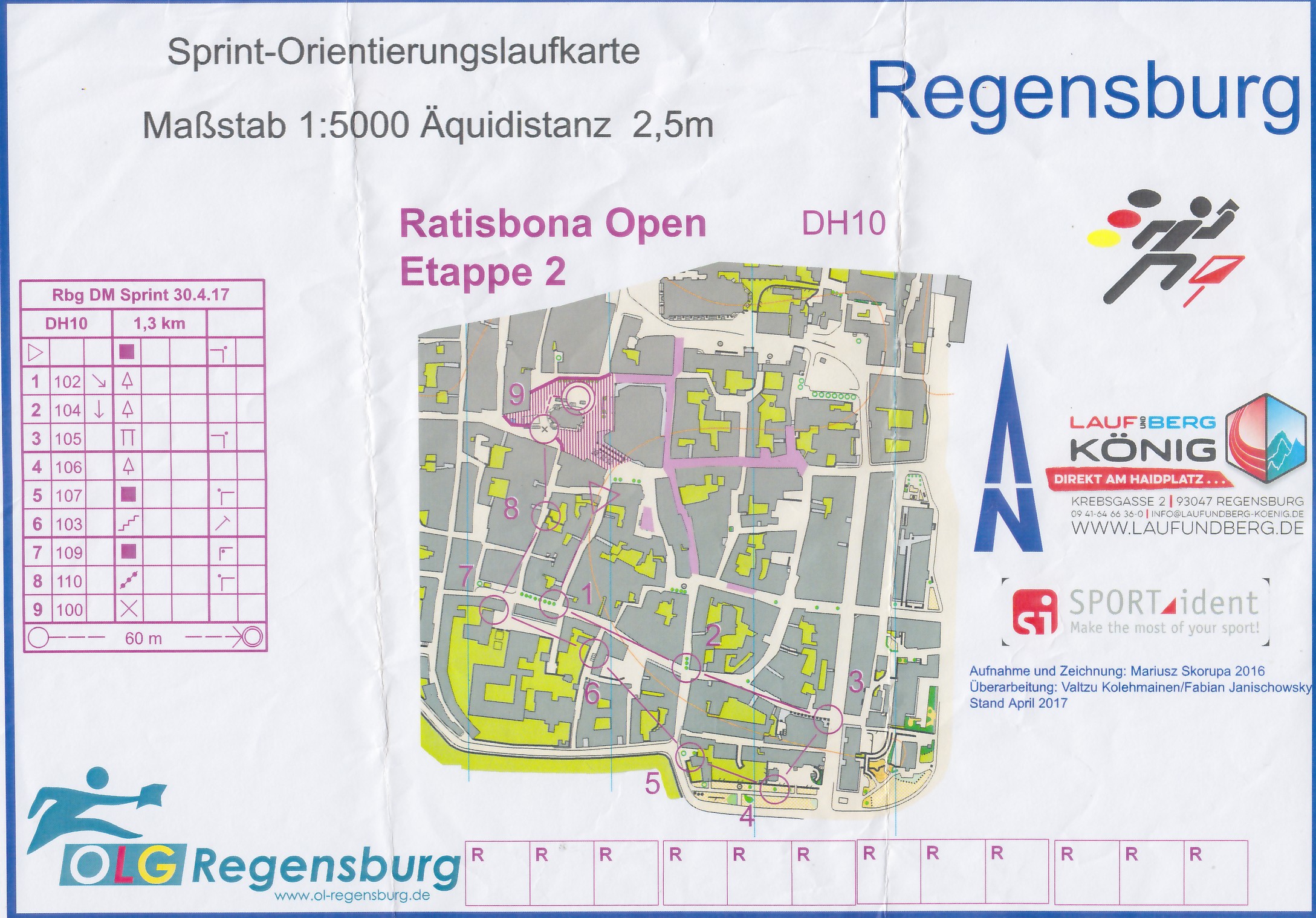 Deutsche Meisterschaften Sprint-OL 2017 Regensburg (30-04-2017)