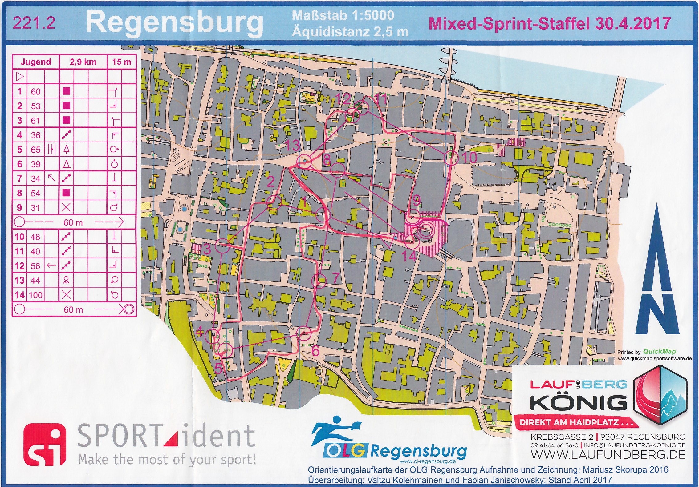 Sprint-Staffel in Regensburg (30.04.2017)