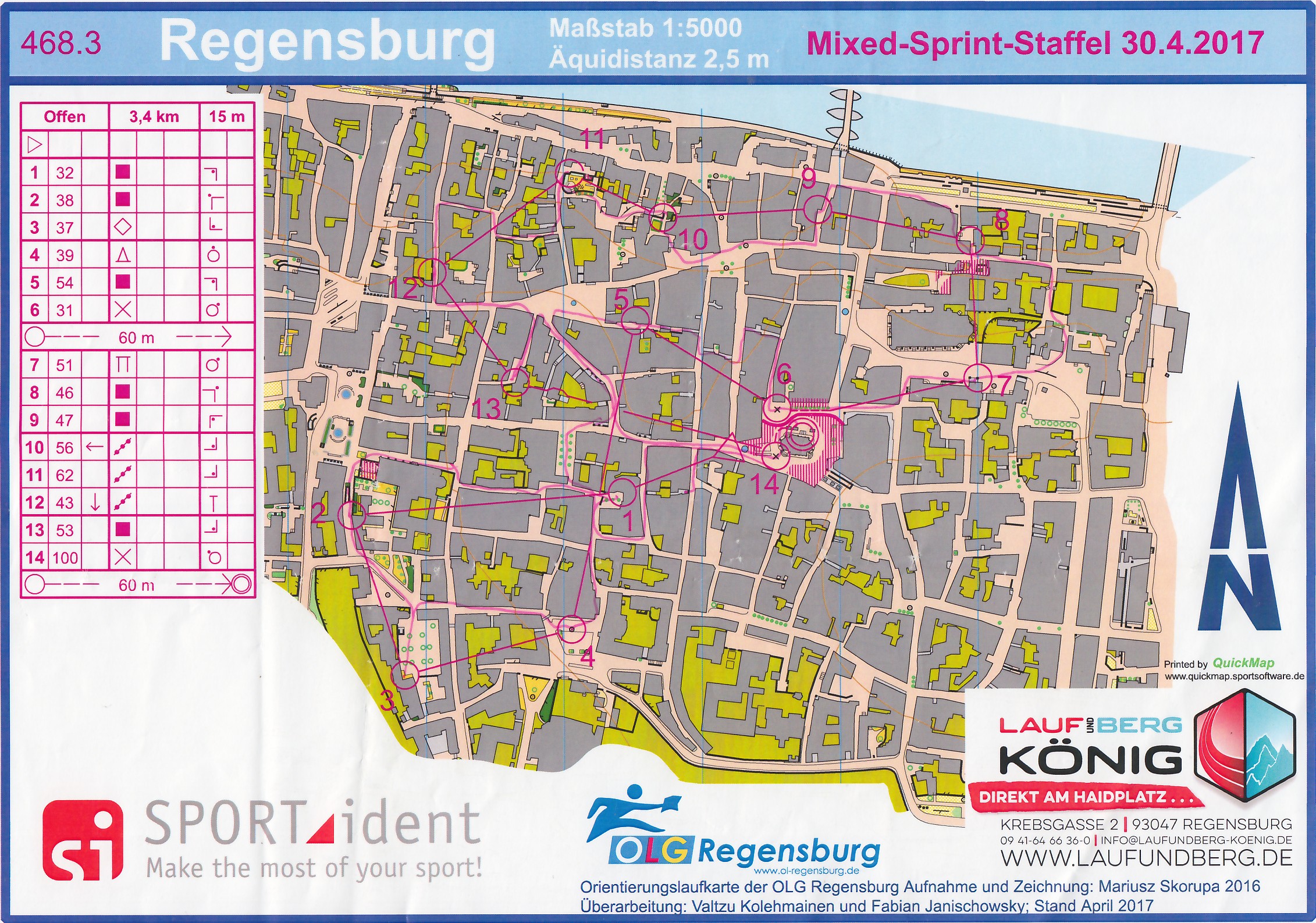 Sprint-Staffel in Regensburg (30.04.2017)