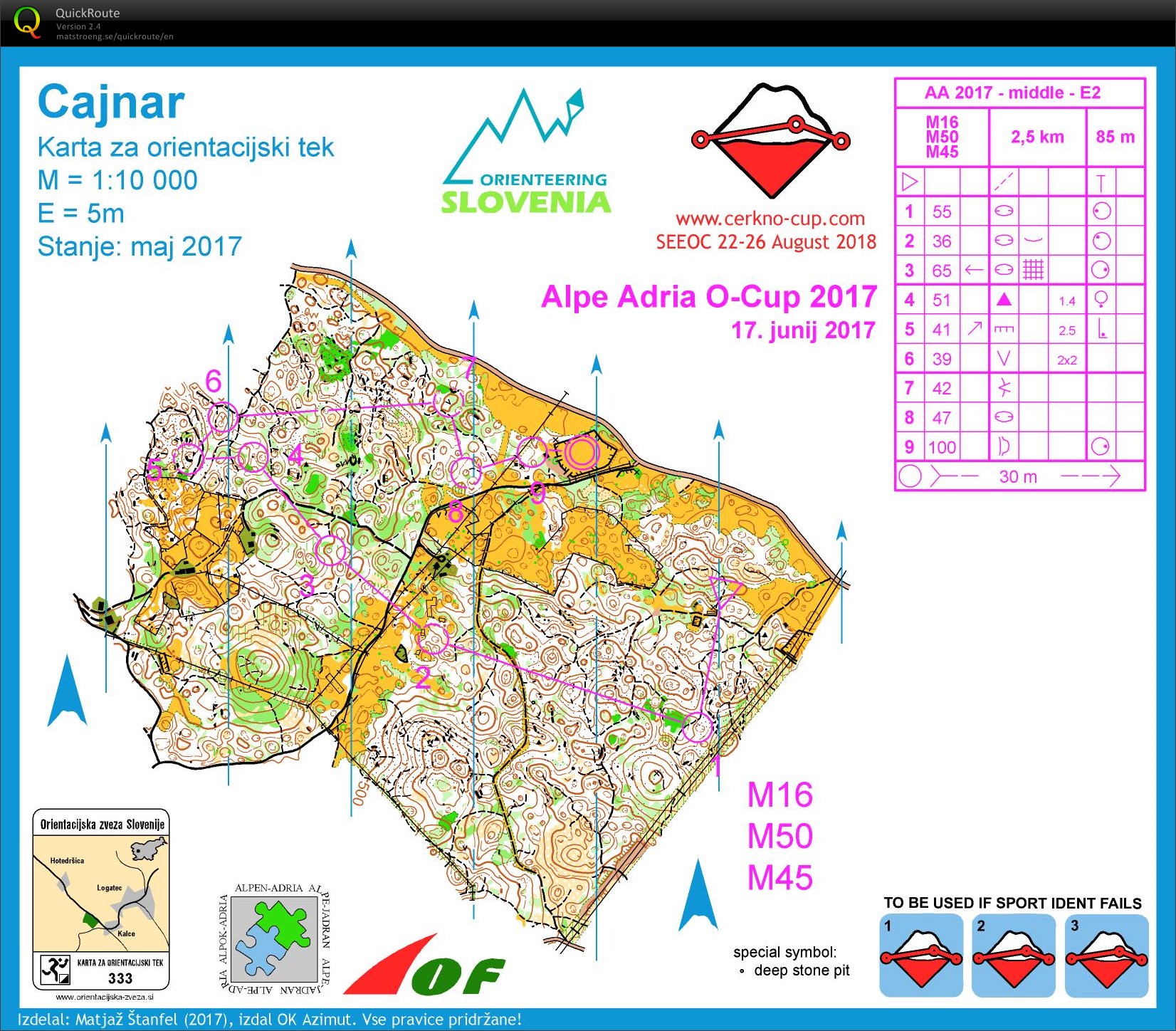 Alpe Adria Orienteering Cup - Middle (17.06.2017)