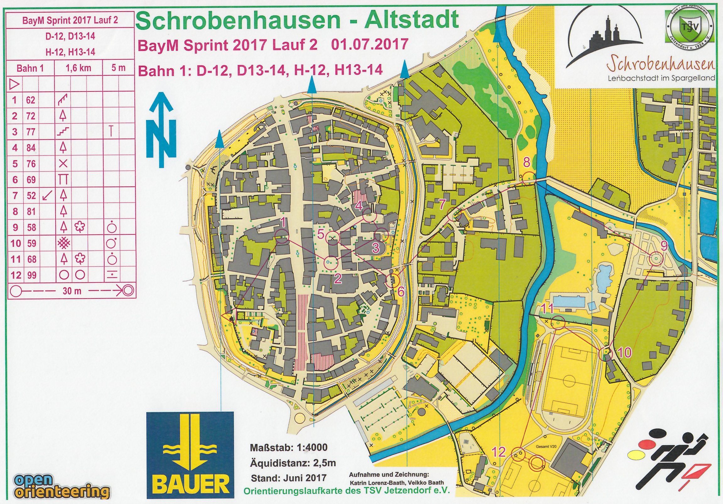 Bayerische Meisterschaften Sprint-OL Lauf 2 (01/07/2017)