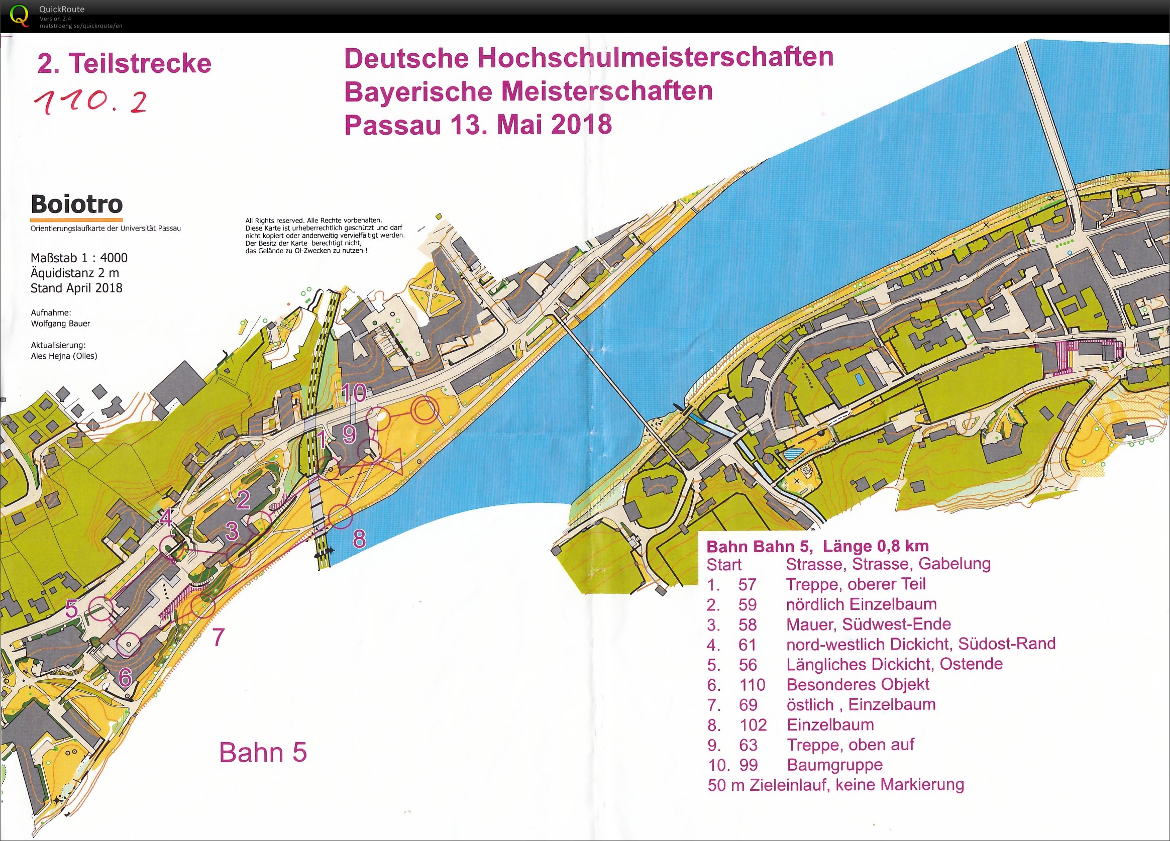 Bayerische Meisterschaften 2018 Staffel-OL Passau (13-05-2018)