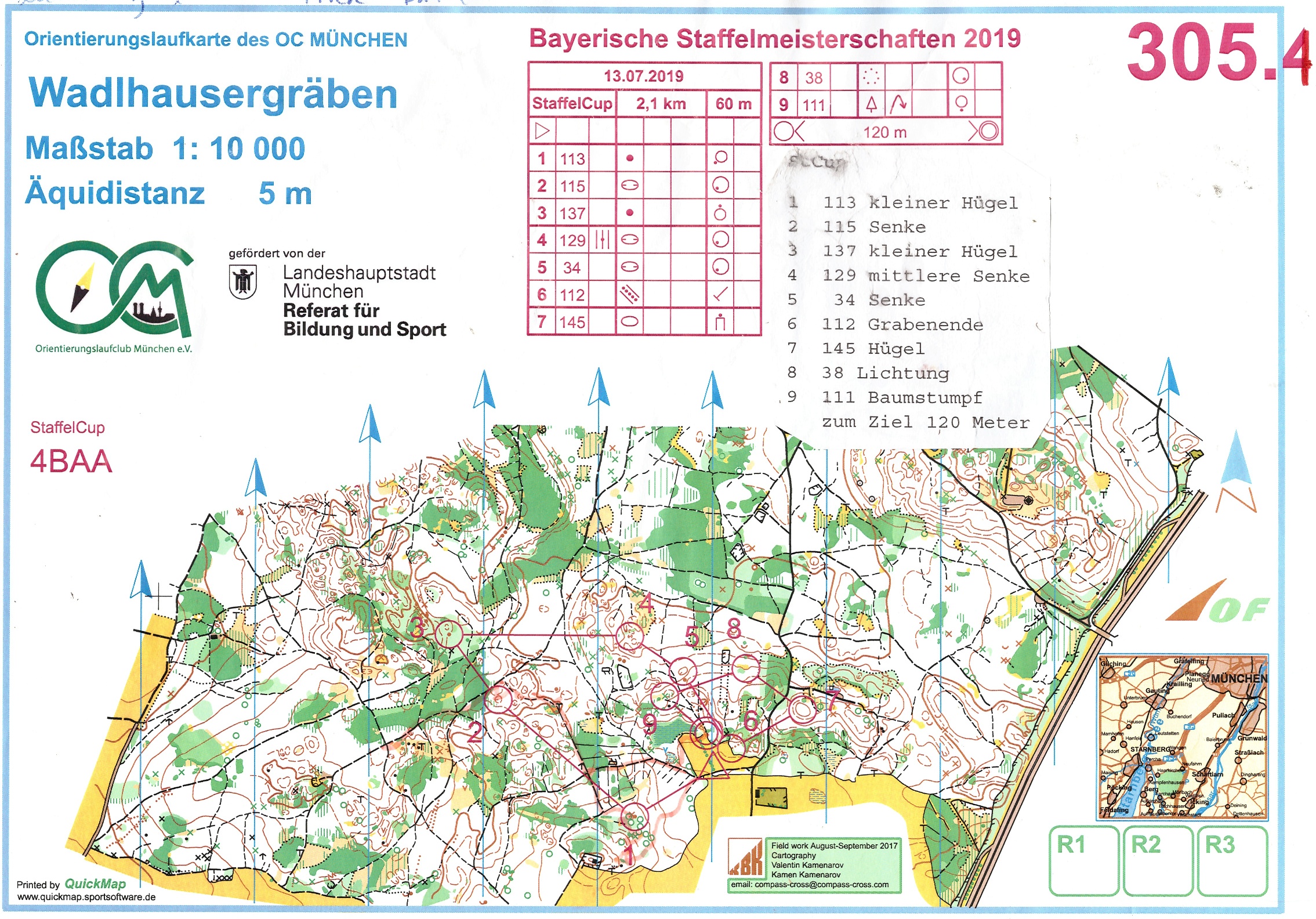 Bayerische Meisterschaften Staffel-OL Starnberg (13.07.2019)