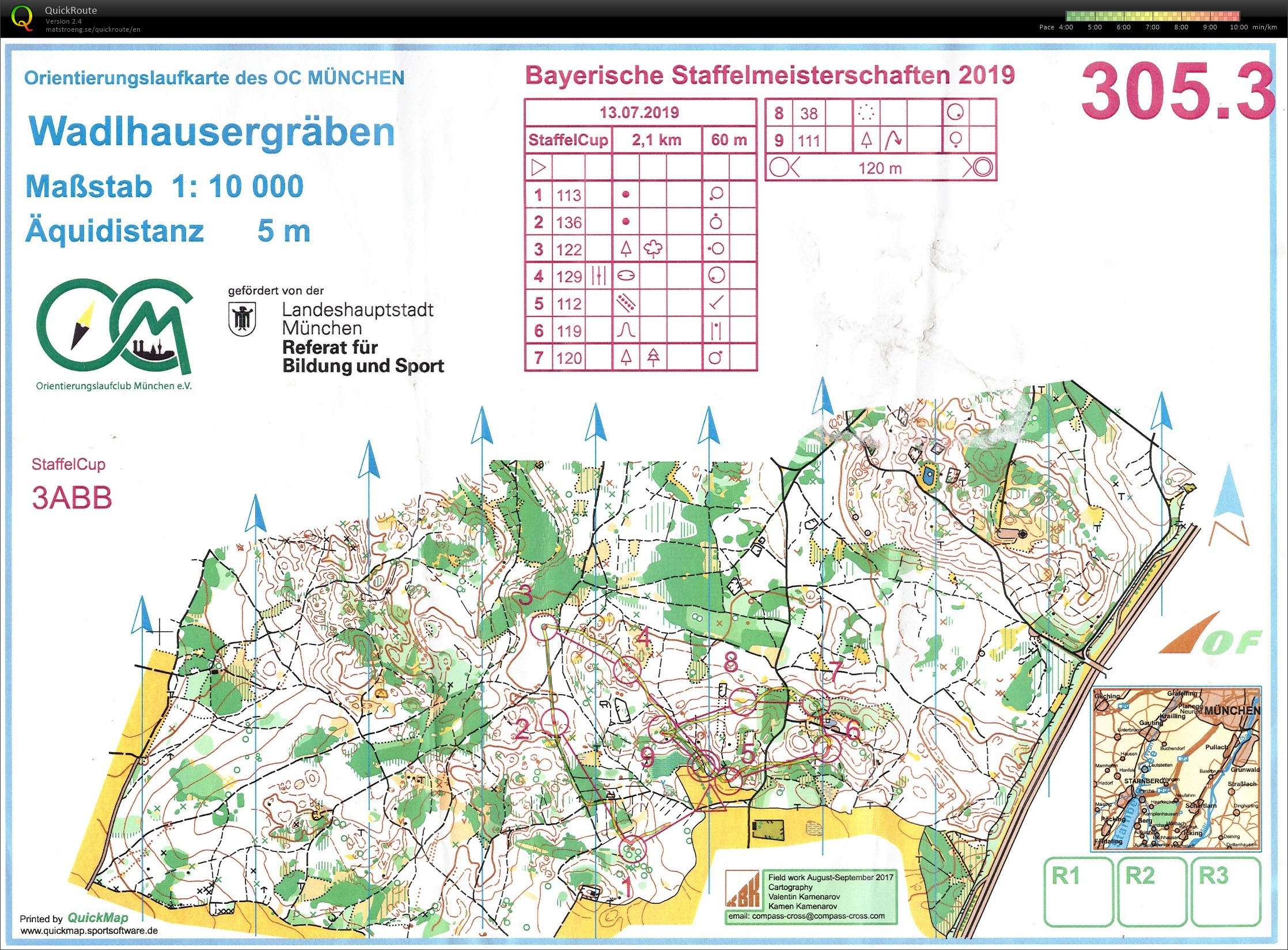 Bayerische Meisterschaften Staffel-OL Starnberg Lauf 2 (13-07-2019)