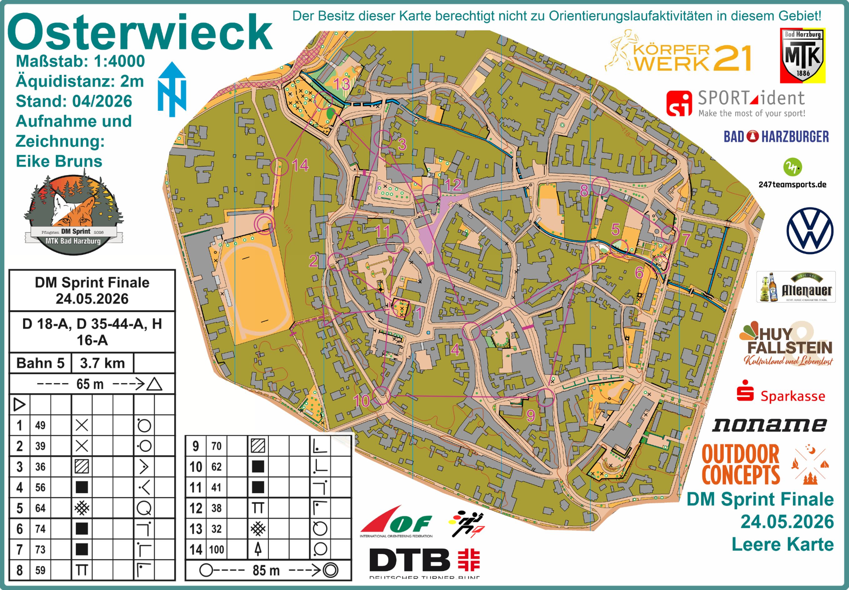 Deutsche Meisterschaft Sprint-OL 2026 Osterwieck (24.05.2026)